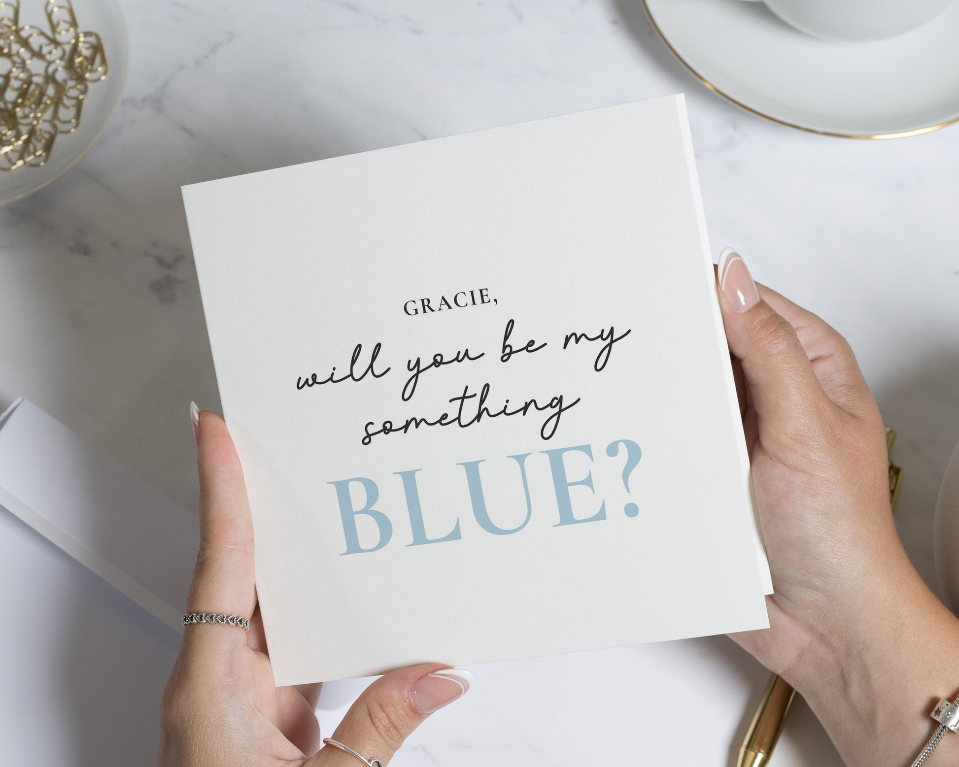 Will You Be My Something Blue Card, Wedding Proposal Card, Bridesmaid Proposal, Personalised Bridal Party Card, Custom Wedding Card