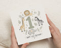 1st Birthday Card, First Birthday Card, Safari Birthday Card, Jungle Birthday Card, Birthday Card for Boy, Birthday Card for Girl