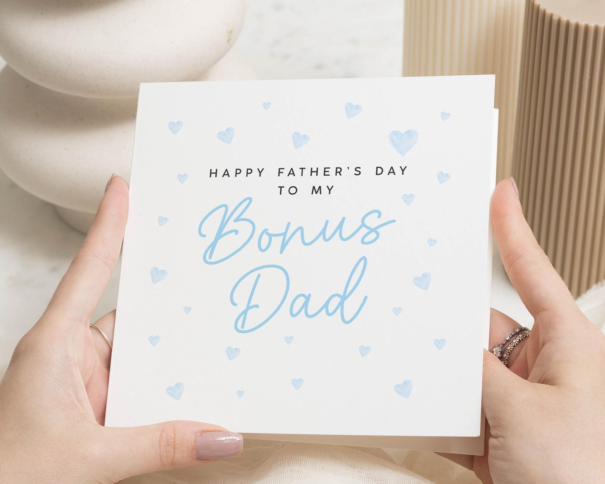 Fathers Day Card for Bonus Dad, Step Dad Fathers Day Card, Fathers Day Card for Him, Fathers Day Card from Daughter, Simple Fathers Day Card