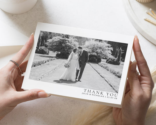 Personalised Wedding Thank You Cards, Photo Wedding Thank You Card, Folded Thank You Card, Wedding Thank You Cards Personalised, A6 5x7