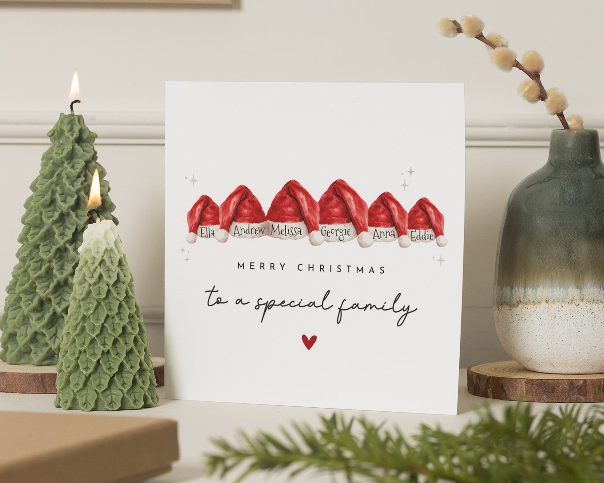 Personalised Christmas Card for Family, Merry Christmas Card, Custom Family Card, Christmas Card for Special Family, Family Christmas Card