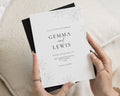 Black and White Botanical Wedding Invitations, Minimalist Wedding Invite, Elegant Personalised Invitation Suite, Grey Leaf Design