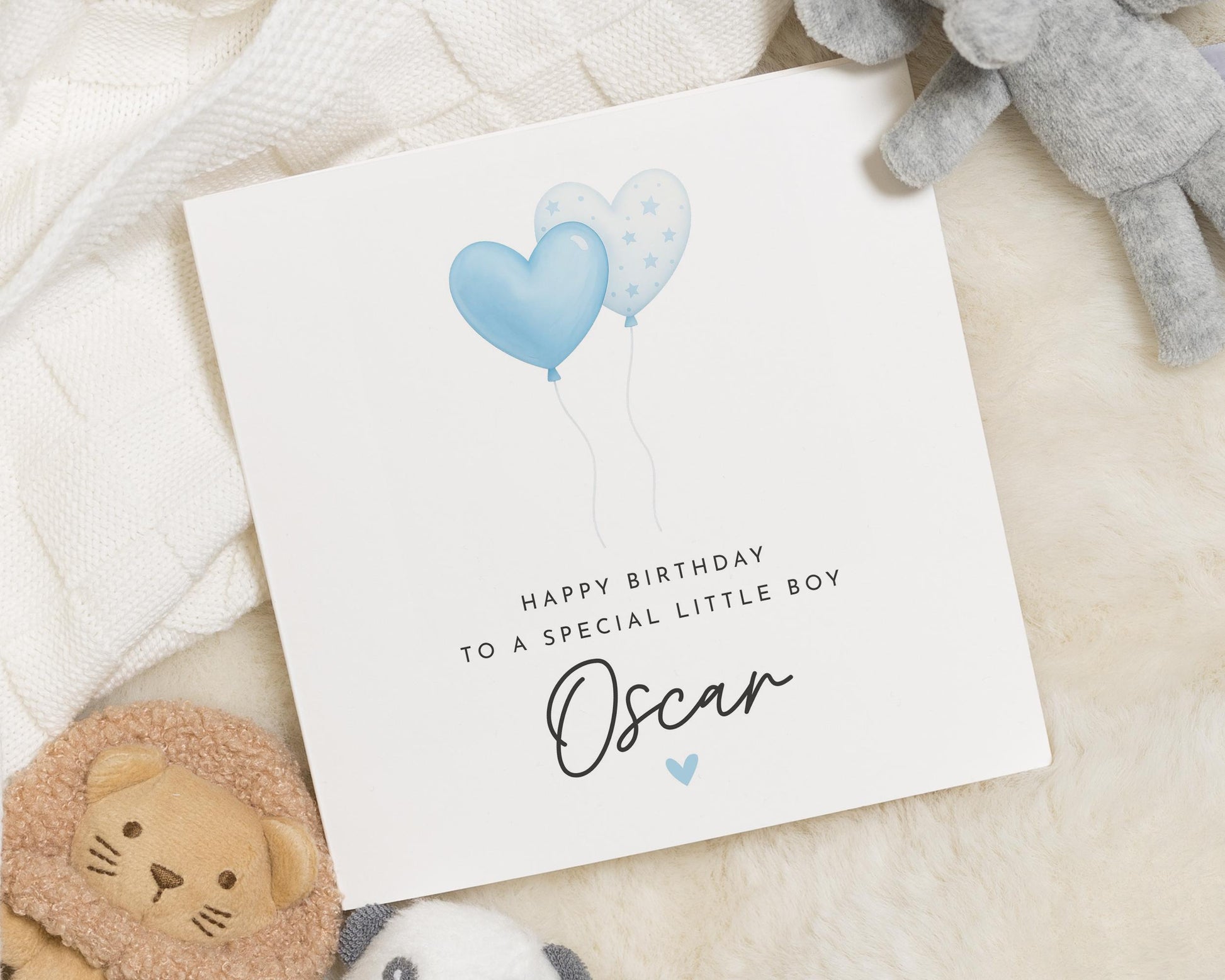Birthday Card for Boy, Special Little Boy Birthday Card, Personalised Birthday Card, Blue Balloon Birthday Card, Birthday Card for Son