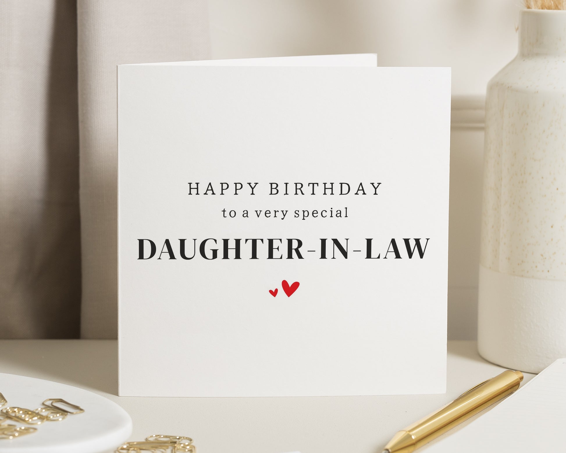 Daughter in Law Birthday Card, Birthday Card for Daughter in Law, Special Daughter in Law Card, Simple Birthday Card for Her