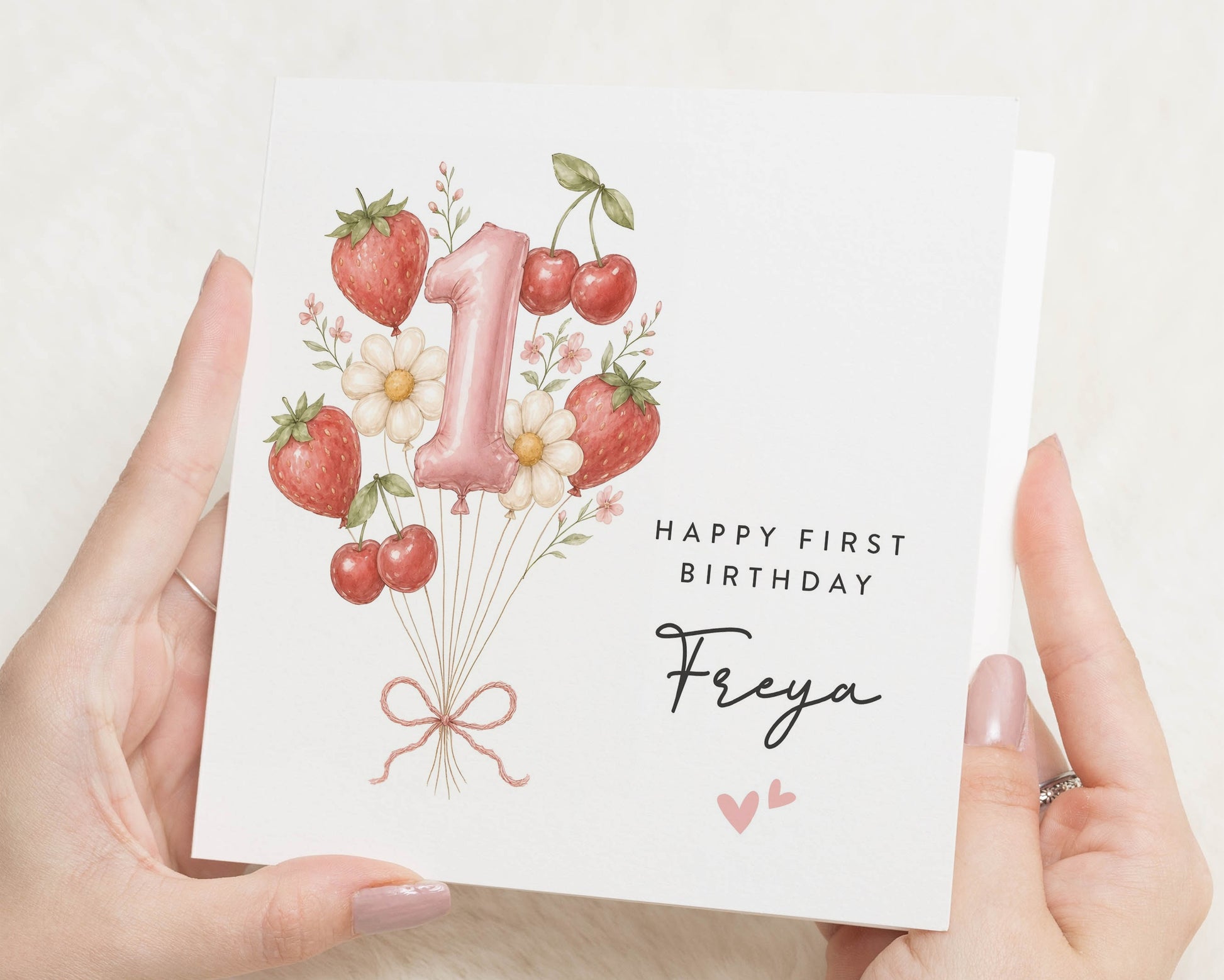 First Birthday Card, 1st Birthday Card for Girl, Personalised Birthday Card for Daughter, Granddaughter Birthday Card, Niece Birthday Card