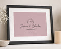 Personalised New Home Print, Pink Wall Art, House Warming Gift, Gift for Couple, Home Sweet Home Print, Black Framed Print