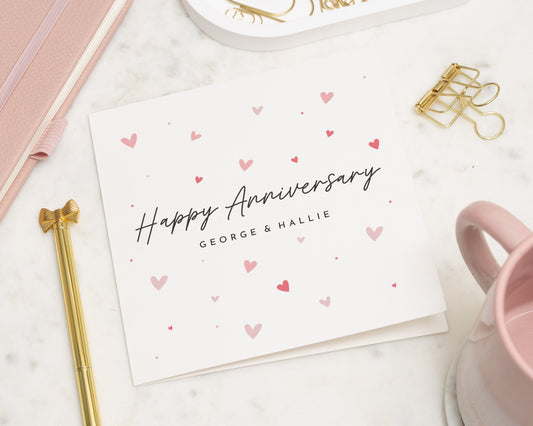 Anniversary Card, Personalised Anniversary Card, Anniversary Card for Couple, Happy Anniversary Card, Custom Card for Him or Her
