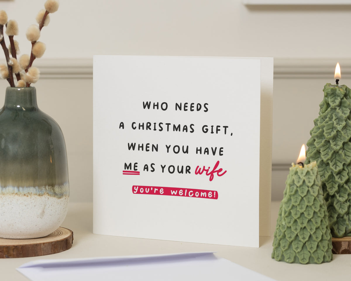 Funny Christmas Card for Husband, Husband Christmas Card from Wife, Christmas Card for Him, Funny Xmas Card, Wife to Husband Card