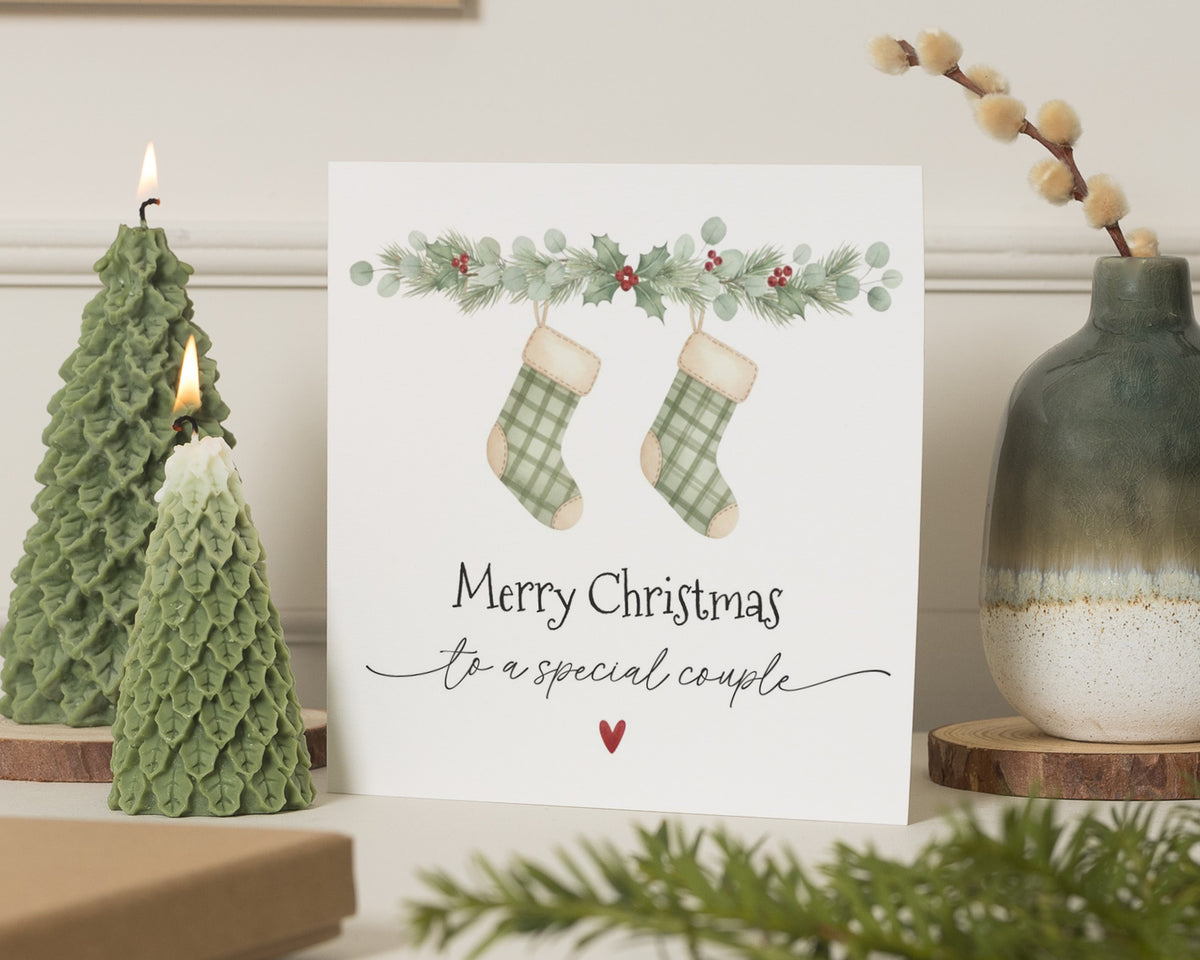 Christmas Card for Couple, Special Couple Christmas Card, Xmas Card for Couples, Romantic Christmas Card, Stocking Christmas Card