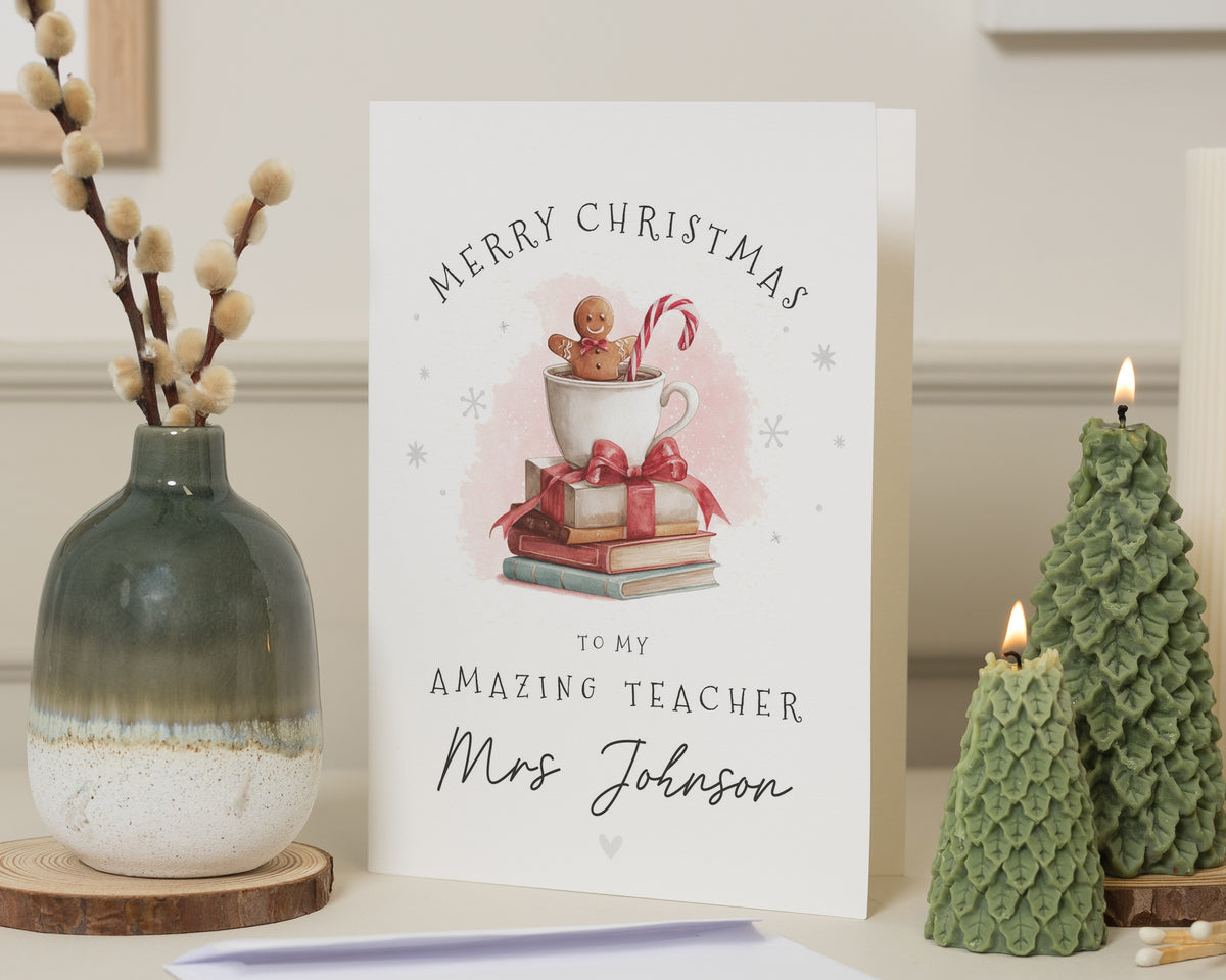 Christmas Card for Teacher, Teacher Christmas Card, Personalised Teacher Christmas Card, Xmas Card for Teacher, Amazing Teacher Card