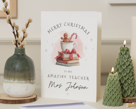 Christmas Card for Teacher, Teacher Christmas Card, Personalised Teacher Christmas Card, Xmas Card for Teacher, Amazing Teacher Card