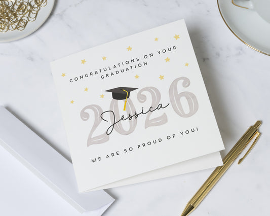 Graduation Card Personalised, Graduation Card for Her, Graduation Card for Daughter, Custom Name Graduation Card, Class of 2026 Card