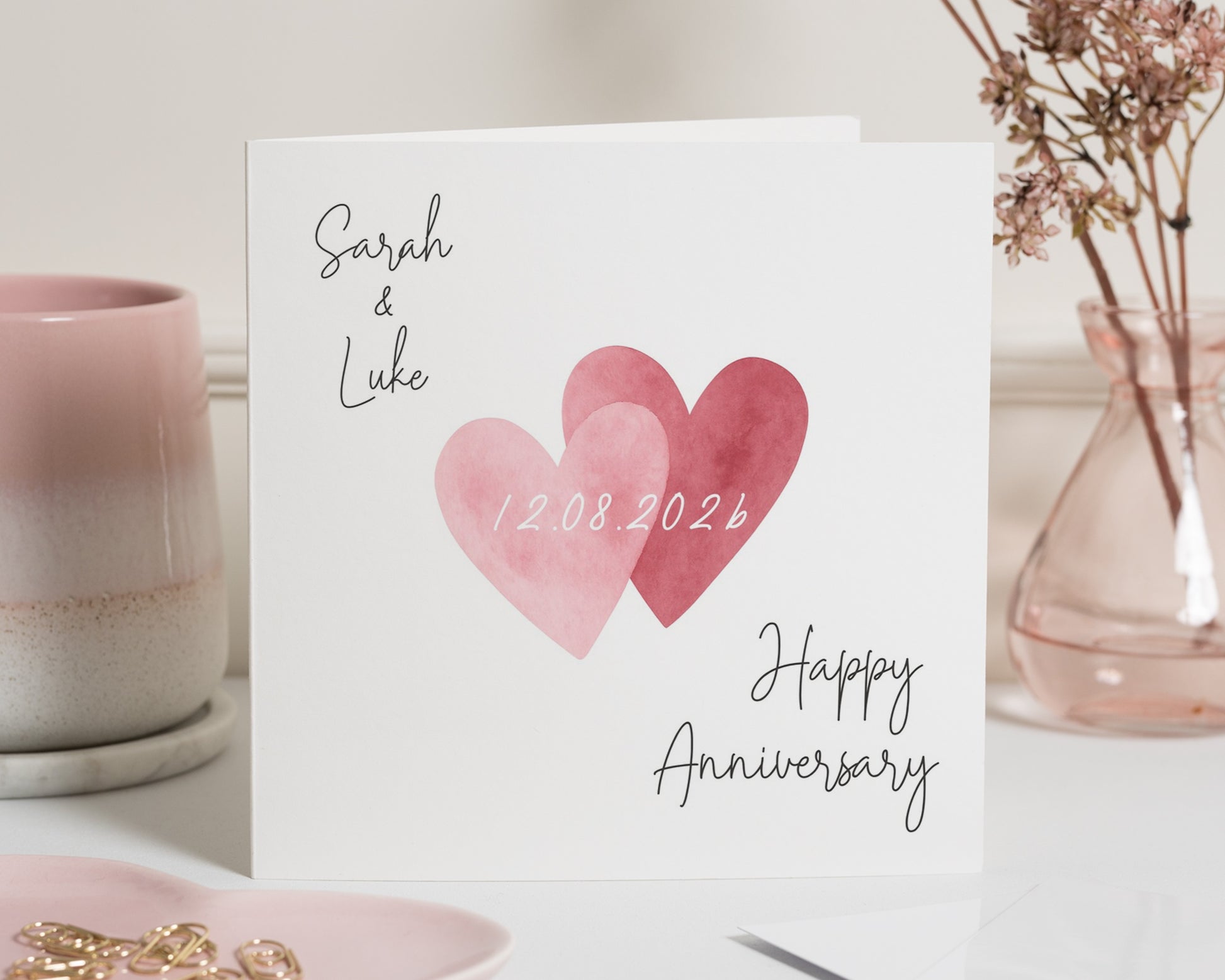 Anniversary Card, Personalised Anniversary Card, Happy Anniversary Card, Anniversary Card for Couple, Custom Card for Husband or Wife