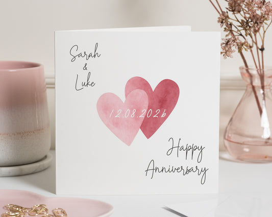 Anniversary Card, Personalised Anniversary Card, Happy Anniversary Card, Anniversary Card for Couple, Custom Card for Husband or Wife