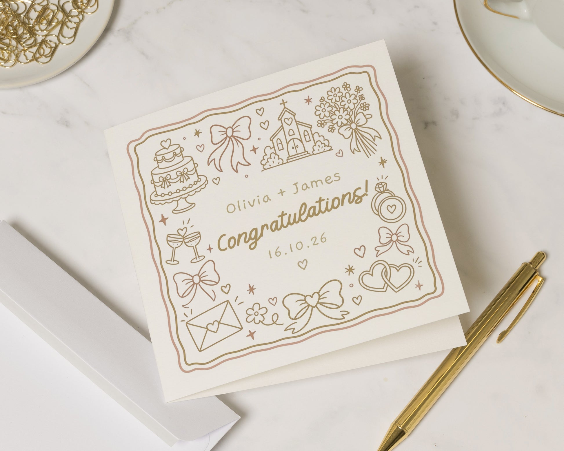 Personalised Wedding Card, Wedding Congratulations Card, Custom Wedding Card, Congratulations Card for Couple, Bride and Groom Card