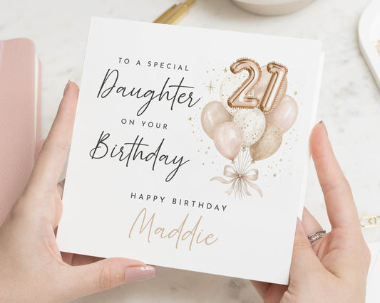 21st Birthday Card for Daughter, Daughter 21st Birthday Card, Personalised Birthday Card for Her, 21st Birthday Card for Girl, Age 21 Card