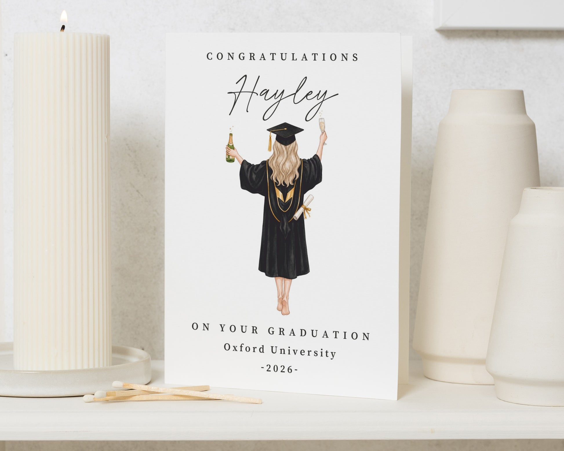 Graduation Card, Personalised Graduation Card, University Graduation Card for Her, Daughter Graduation Card, Congratulations Graduate Card