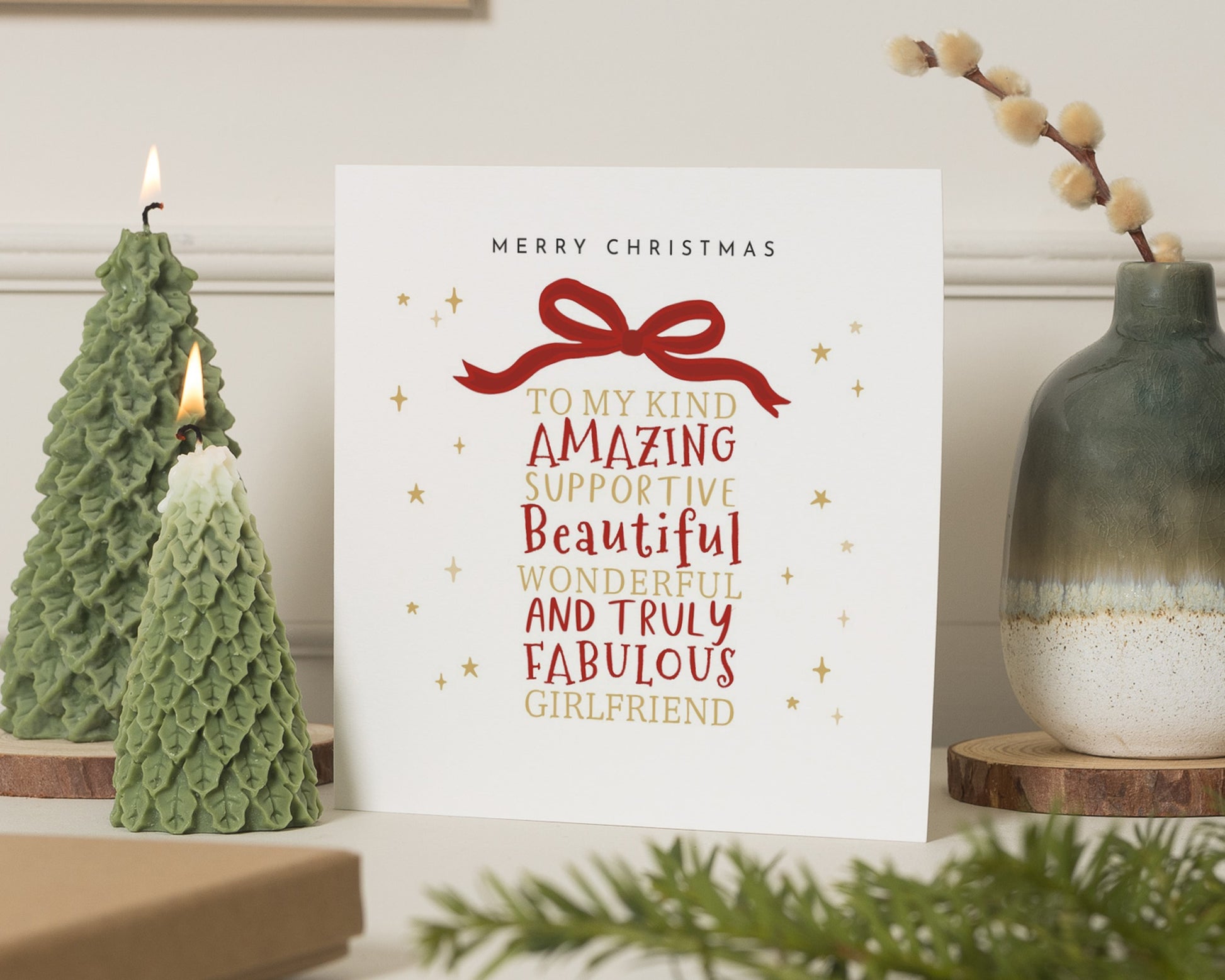 Christmas Card for Girlfriend, Merry Christmas Card for Her, Girlfriend Christmas Card, Personalised Christmas Card for Girlfriend