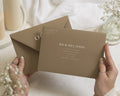 Taupe Brown Envelopes with White Ink Address Printing, C6, 5x7 or C5 Wedding Invitation Envelopes (Truffle)