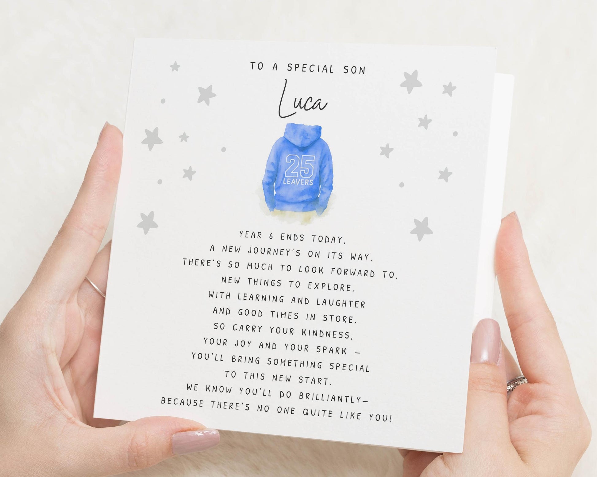 Leavers Card for Son, Special Son Leavers Card, Year 6 Leavers Card, Personalised Leavers Card for Boy, Good Luck Card for Son