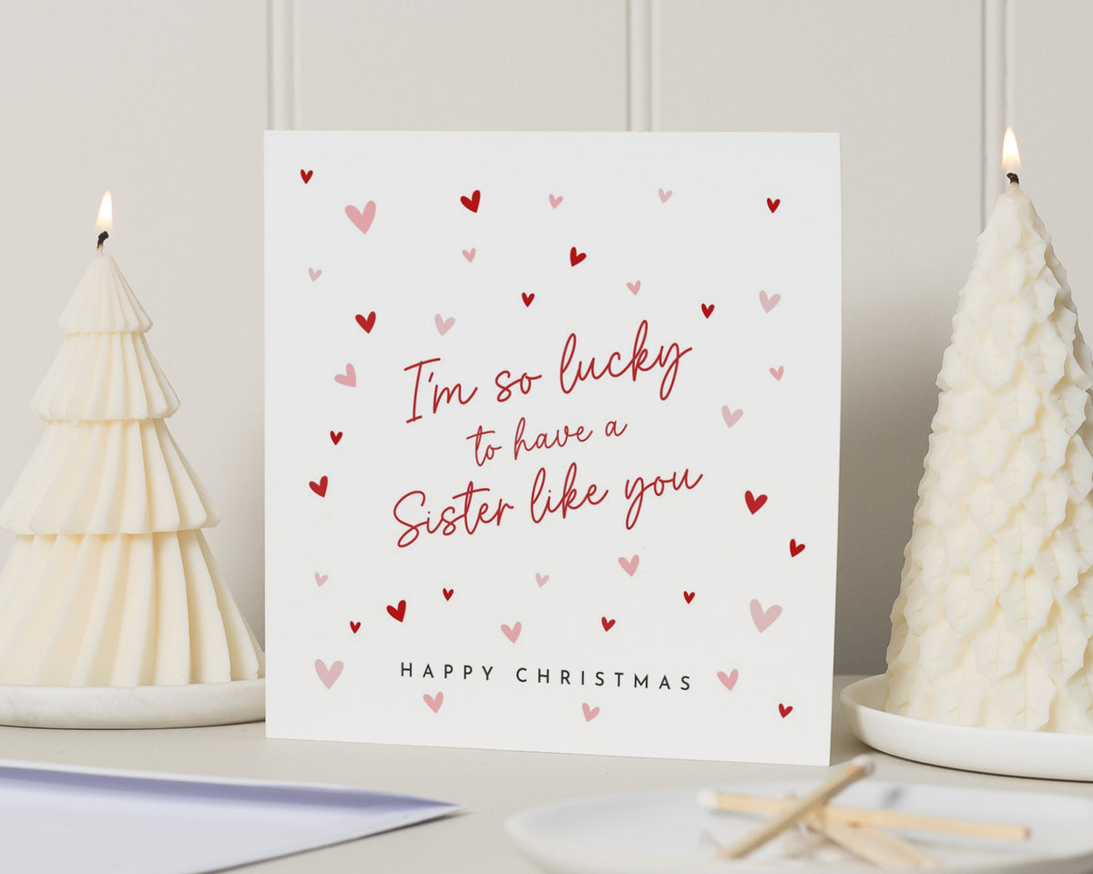Sister Christmas Card, Christmas Card for Sister, Happy Christmas Card, Christmas Card for Her, Xmas Card for Sister, Family Xmas Cards