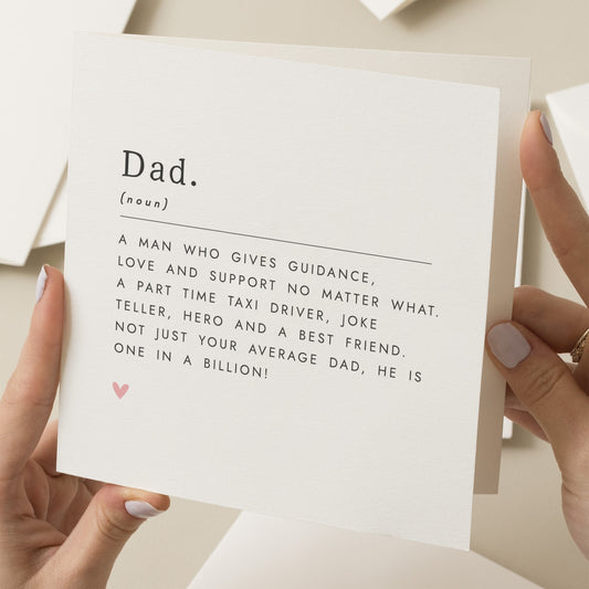 Cute Fathers Day Card For Dad, Dad Definition Card, Fathers Day Gift For Dad, Dad Fathers Day Card From Son, Fathers Day Card From Daughter