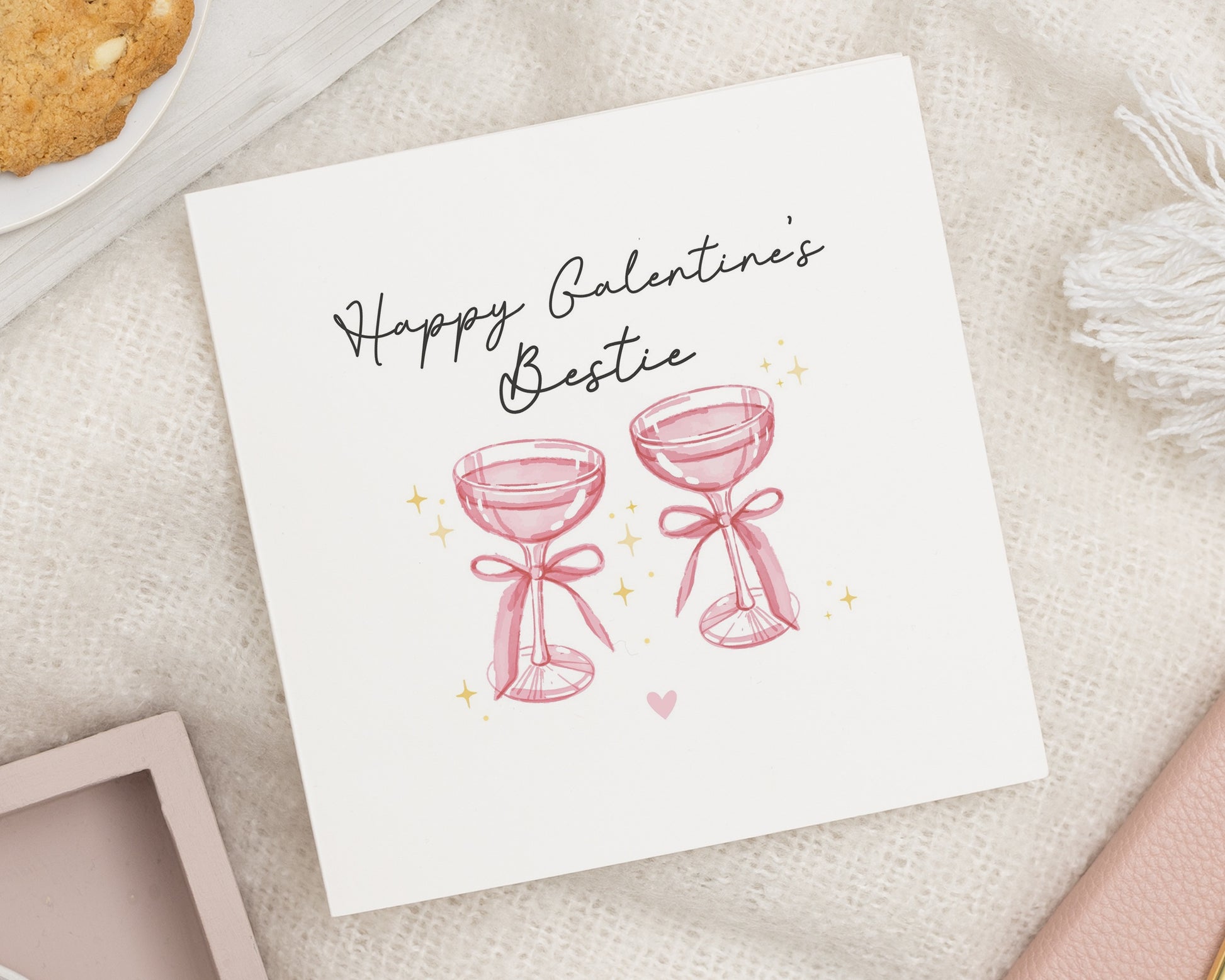 Galentines Day Card for Best Friend, Bestie Galentines Card, Cute Galentines Card, Galentines Card for Her, Champagne Glass Card