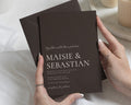 Chocolate Brown Wedding Invitations, Elegant Typography Wedding Invites, Minimalist Formal Wedding Stationery, Personalised Invitation Suite