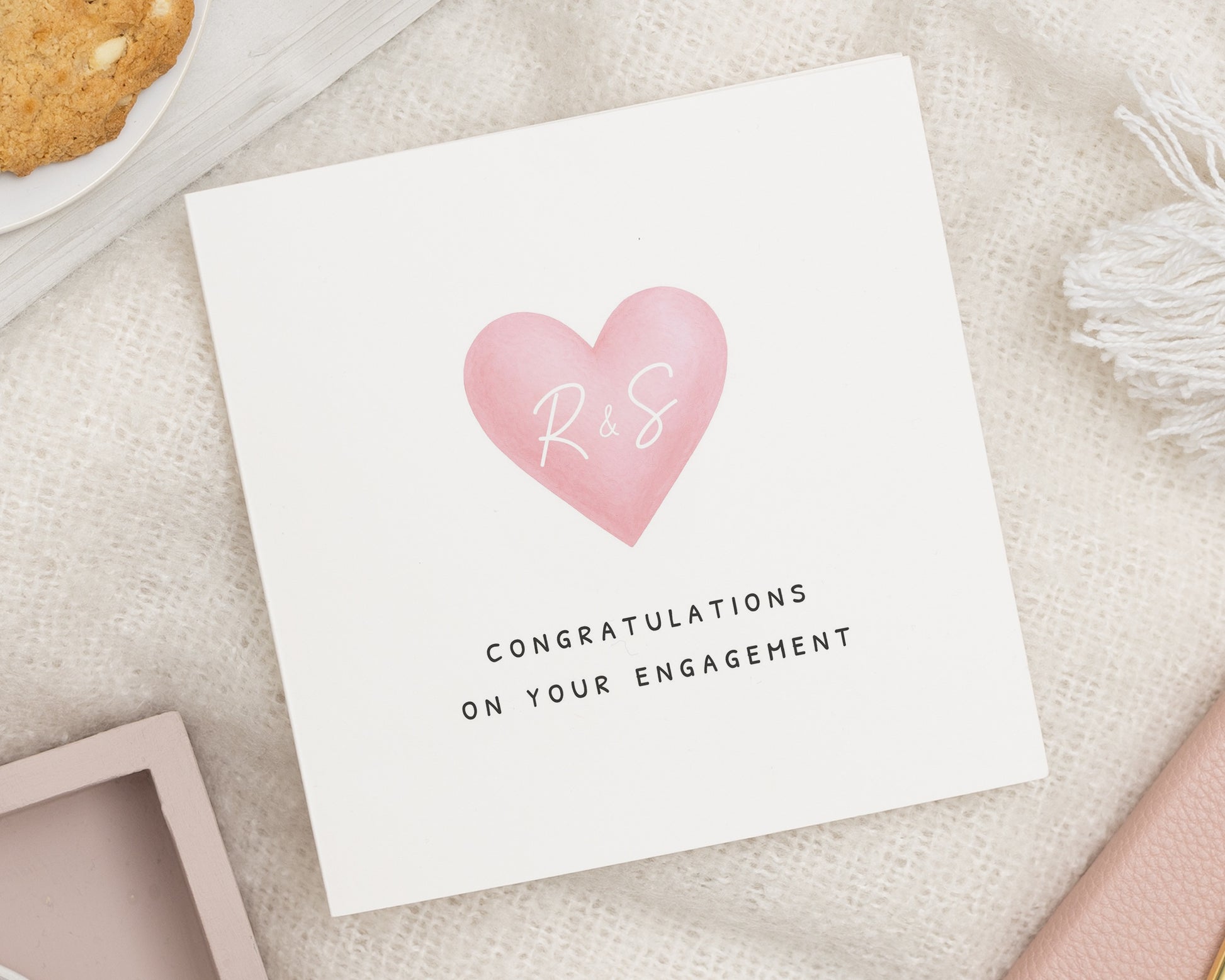 Engagement Card, Personalised Engagement Card, Congratulations Card, Engagement Card for Couple, Heart Engagement Card