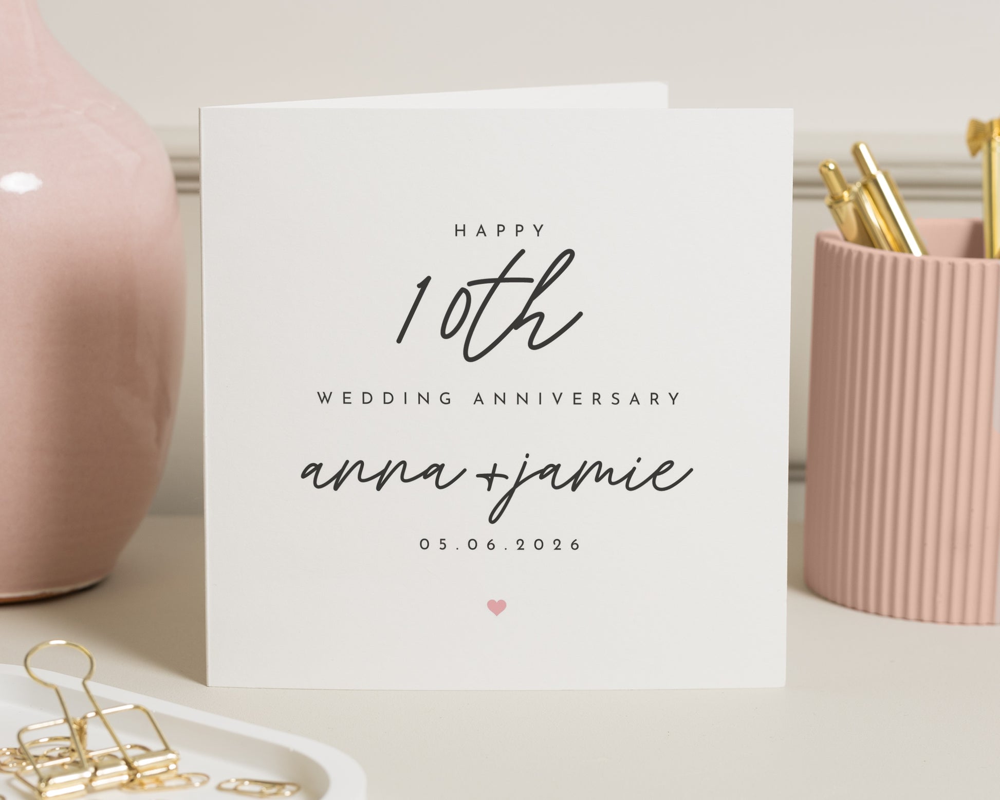 10th Anniversary Card, Personalised Wedding Anniversary Card, Anniversary Card for Couple, Custom Anniversary Card, 10th Wedding Card