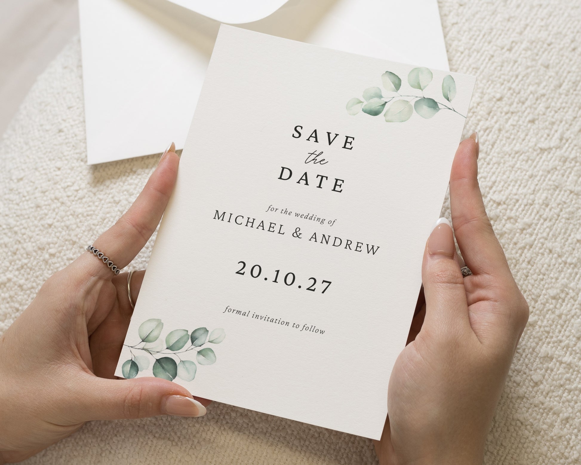 Personalised Save the Date Card, Wedding Save the Date Card, Greenery Save the Date, Simple Save the Date, Custom Save the Date Card