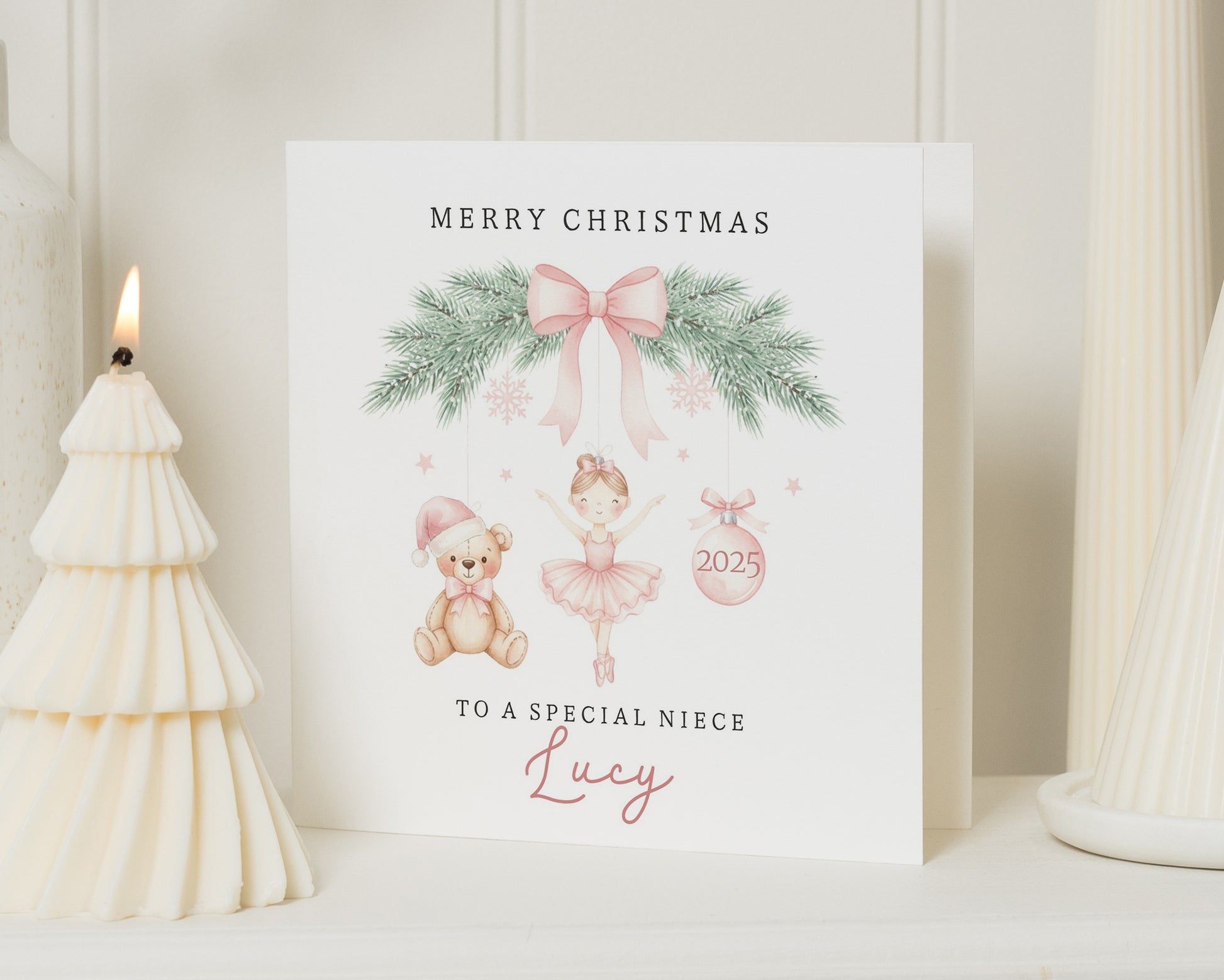 Christmas Card for Niece, Special Niece Christmas Card, Personalised Christmas Card for Girl, Ballerina Christmas Card, 2025 Card