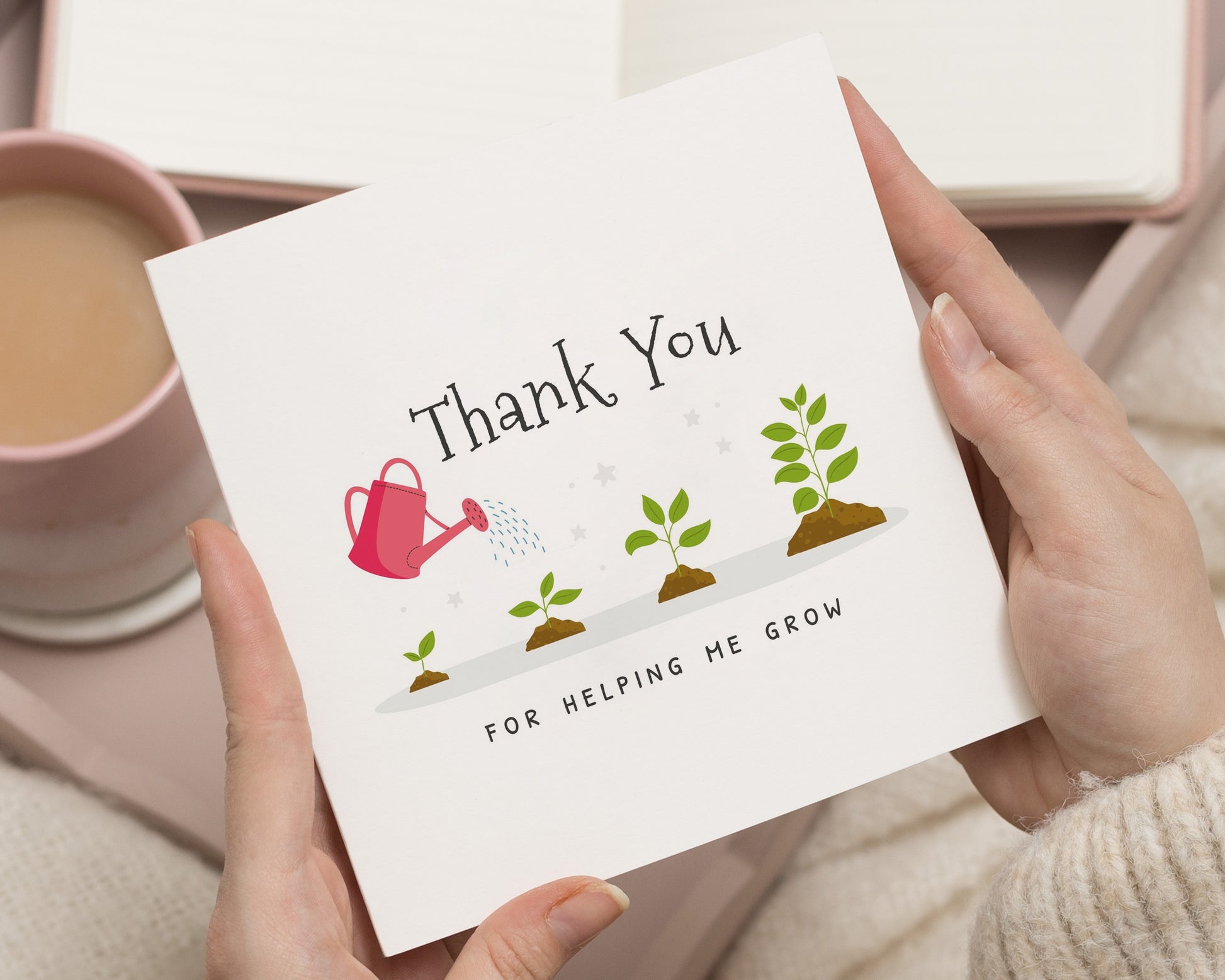 Thank You Card, Teacher Thank You Card, Thank You Card for Teacher, Cute Thank You Card, Plant Thank You Card, Appreciation Card