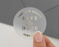 Save The Date Sticker, Gold Foil Save The Date, Wedding Save The Date Sticker, Personalised Wedding Sticker, Engagement Sticker