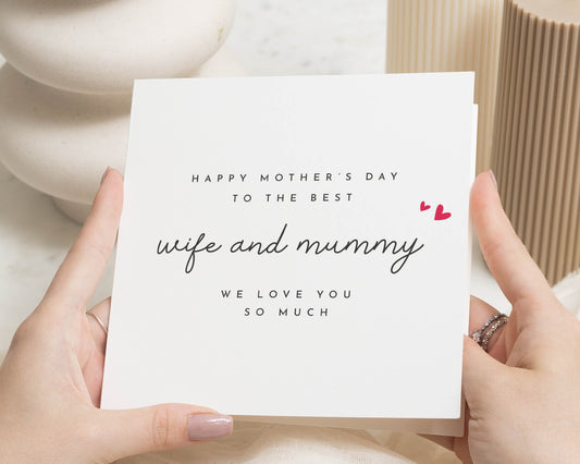 Mother's Day Card for Wife, Mother's Day Card from Kids, Mummy Mother's Day Card, Personalised Mother's Day Card for Her