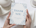 Personalised Wedding Thank You Cards, Floral Thank You Cards, Wedding Thank You Card, Blue Wedding Thank You Cards, A6 5x7 Thank You Cards