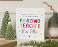 Christmas Card for Teacher, Amazing Teacher Christmas Card, Personalised Teacher Christmas Card, Christmas Card for School Teacher