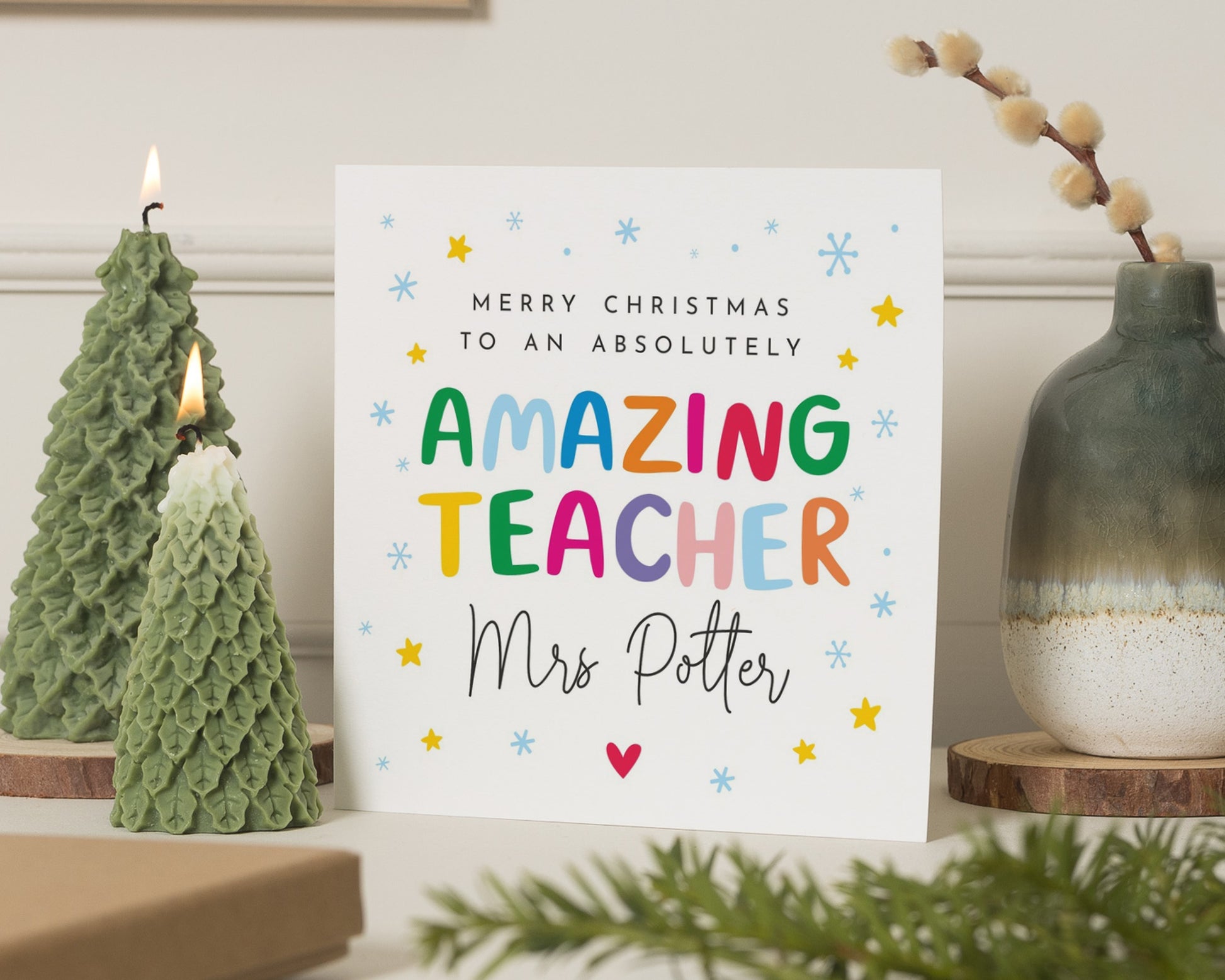 Christmas Card for Teacher, Amazing Teacher Christmas Card, Personalised Teacher Christmas Card, Christmas Card for School Teacher