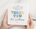 Teacher Thank You Card, Personalised Teacher Card, Nursery Teacher Thank You Card, Teaching Assistant Card, Thank You Card From Child
