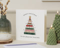 Teacher Christmas Card, Christmas Card for Teacher, Merry Christmas Teacher Card, Teacher Card, School Christmas Card, Books Christmas Card