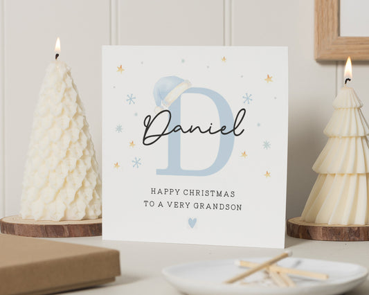 Christmas Card for Grandson, Personalised Grandson Christmas Card, Cute Christmas Card for Kids, Grandson Xmas Card
