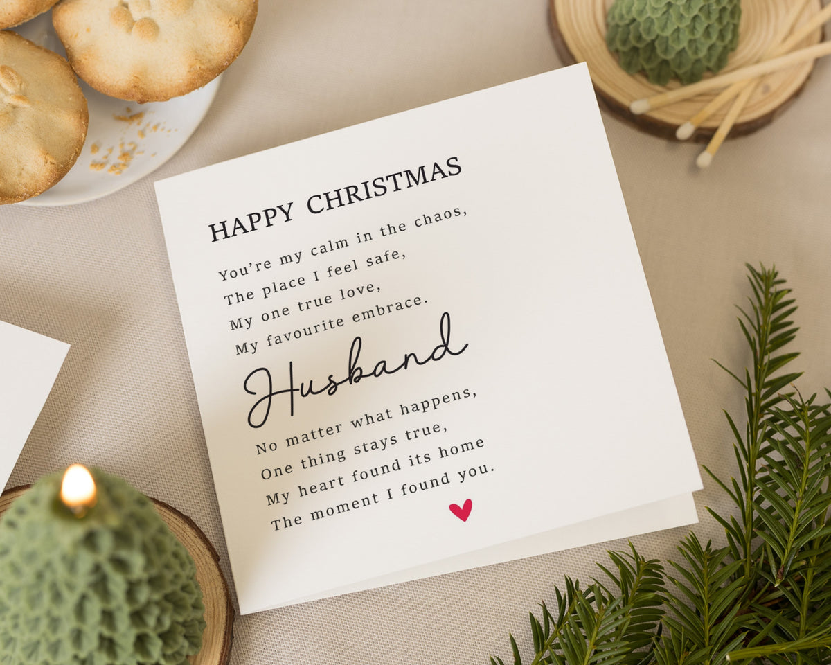 Christmas Card for Husband, Husband Christmas Card, Romantic Christmas Card for Him, Personalised Xmas Card, Poem Christmas Card