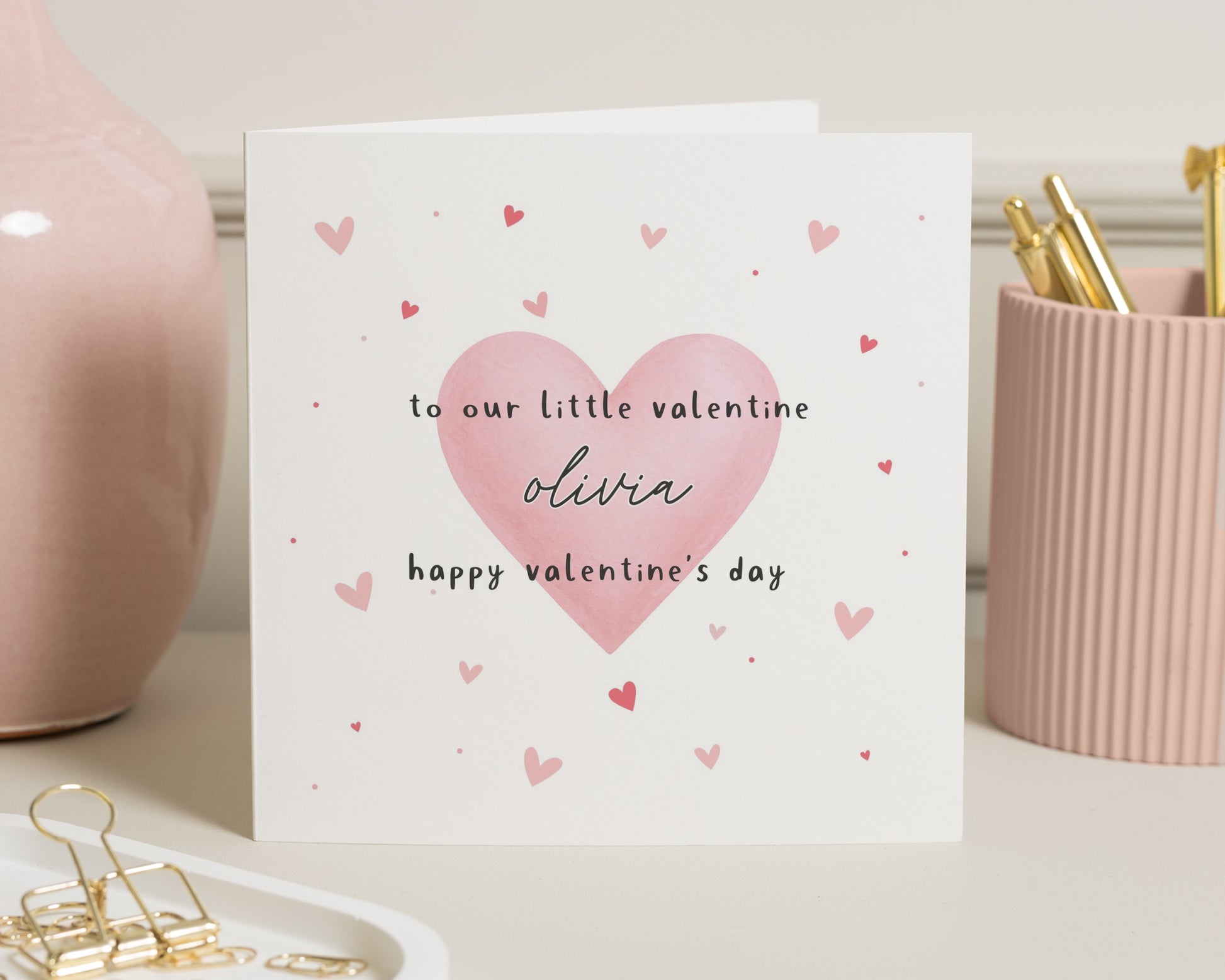 Valentines Day Card for Daughter, Personalised Valentines Card, Valentines Card for Kids, Cute Heart Card, Custom Valentine Card