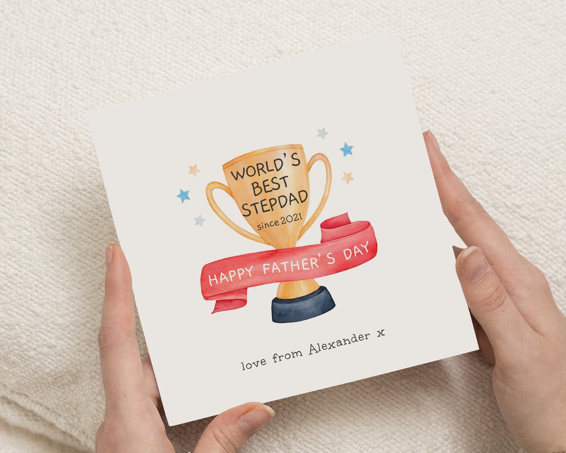 Personalised Stepdad Father's Day Card, Father's Day Card for Step Dad, World's Best Stepdad Card, From Kids Son Daughter