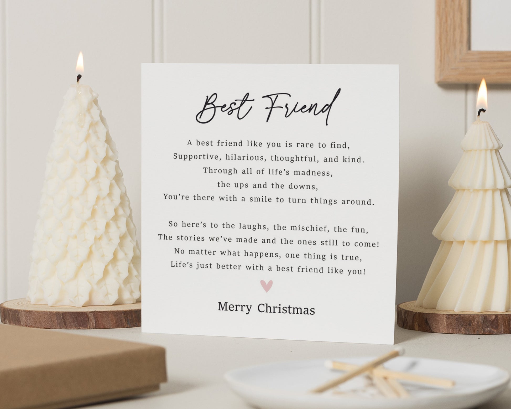 Christmas Card for Best Friend, Best Friend Christmas Card, Christmas Card for Friend, Poem Christmas Card, Cute Christmas Card