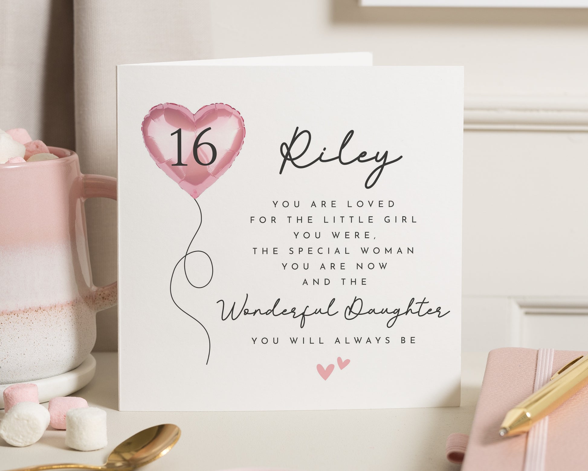 16th Birthday Card for Daughter, Personalised Daughter Birthday Card, Poem Birthday Card, 16th Birthday Card for Girl, Custom Card