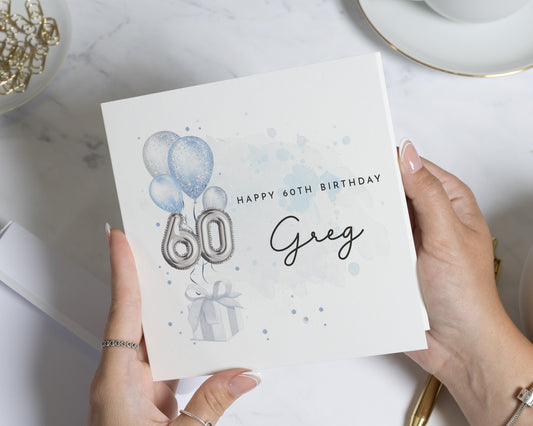 60th Birthday Card, Personalised Birthday Card for Him, 60th Birthday Card for Dad, Husband, Grandad, Son, Custom Age Birthday Card