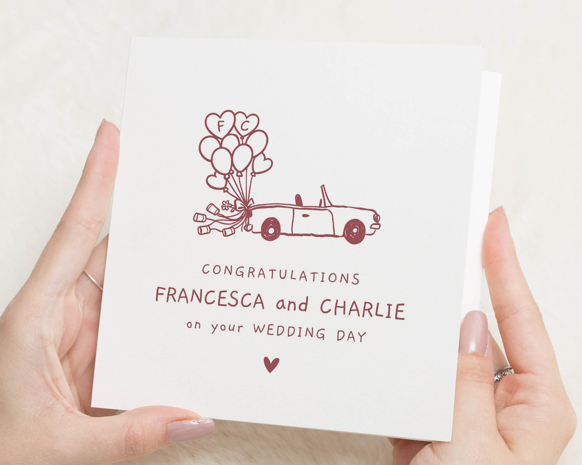 Personalised Wedding Card, Wedding Day Card, Congratulations Wedding Card, Wedding Card for Couple, Bride and Groom Card