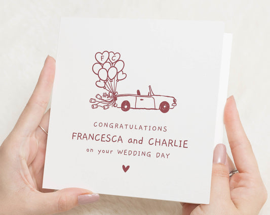 Personalised Wedding Card, Wedding Day Card, Congratulations Wedding Card, Wedding Card for Couple, Bride and Groom Card