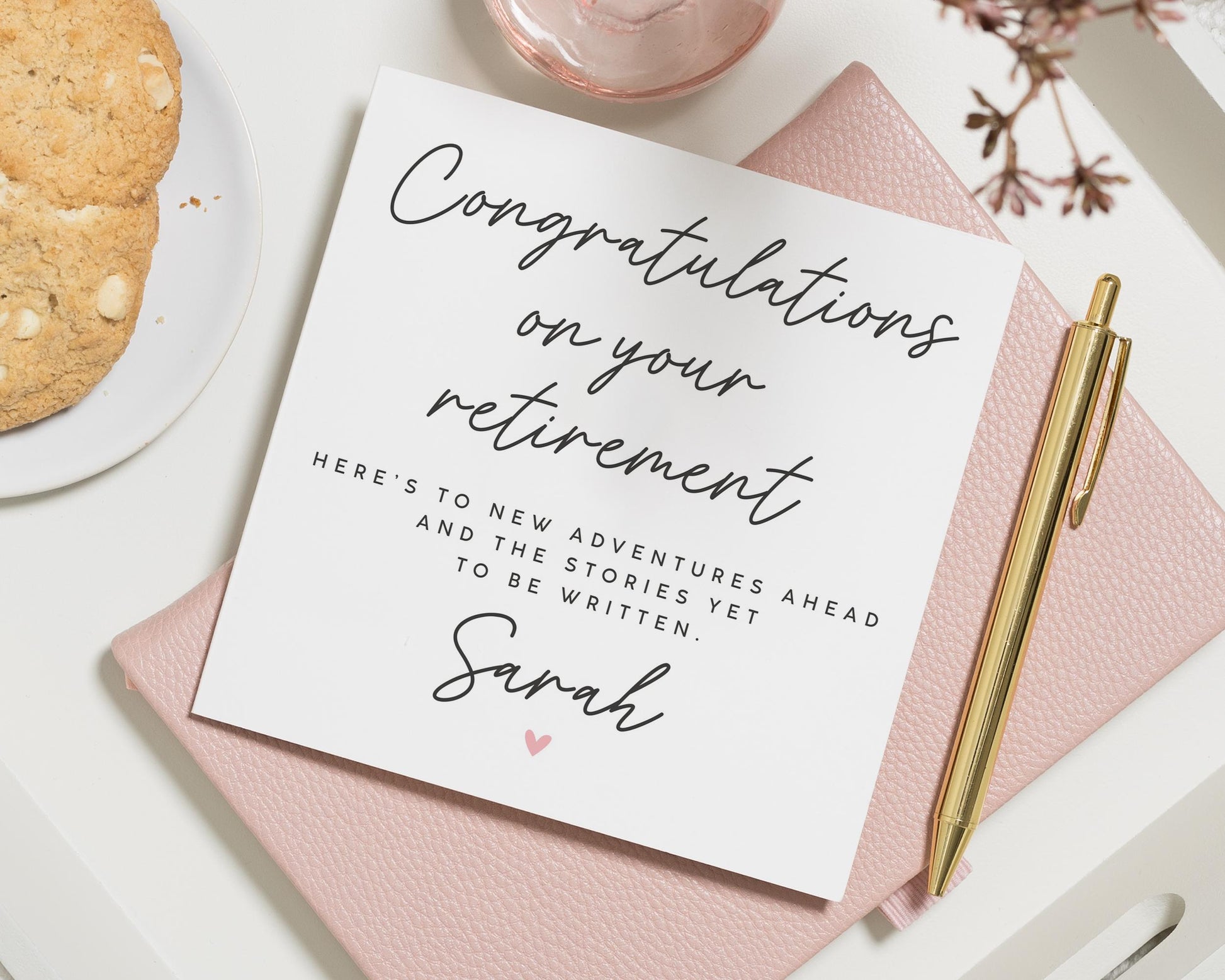 Retirement Card, Congratulations Card, Personalised Retirement Card, Retirement Card for Her, New Adventures Card, Custom Name Card